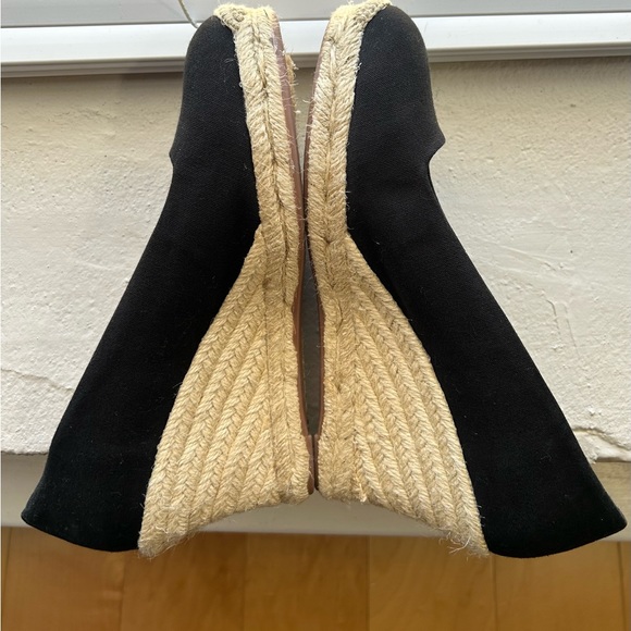 J Crew Espadrille Wedge, Black, Size 8 - Picture 2 of 10